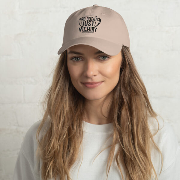 No Defeat Just Victory Inspirational Dad hat - Image 6