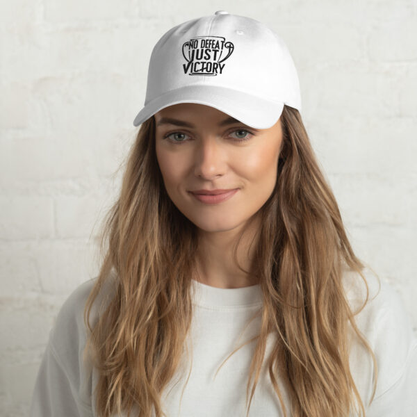 No Defeat Just Victory Inspirational Dad hat - Image 17