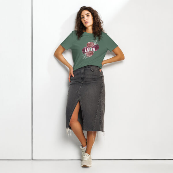 Loved Women’s organic ribbed neck t-shirt - Image 3